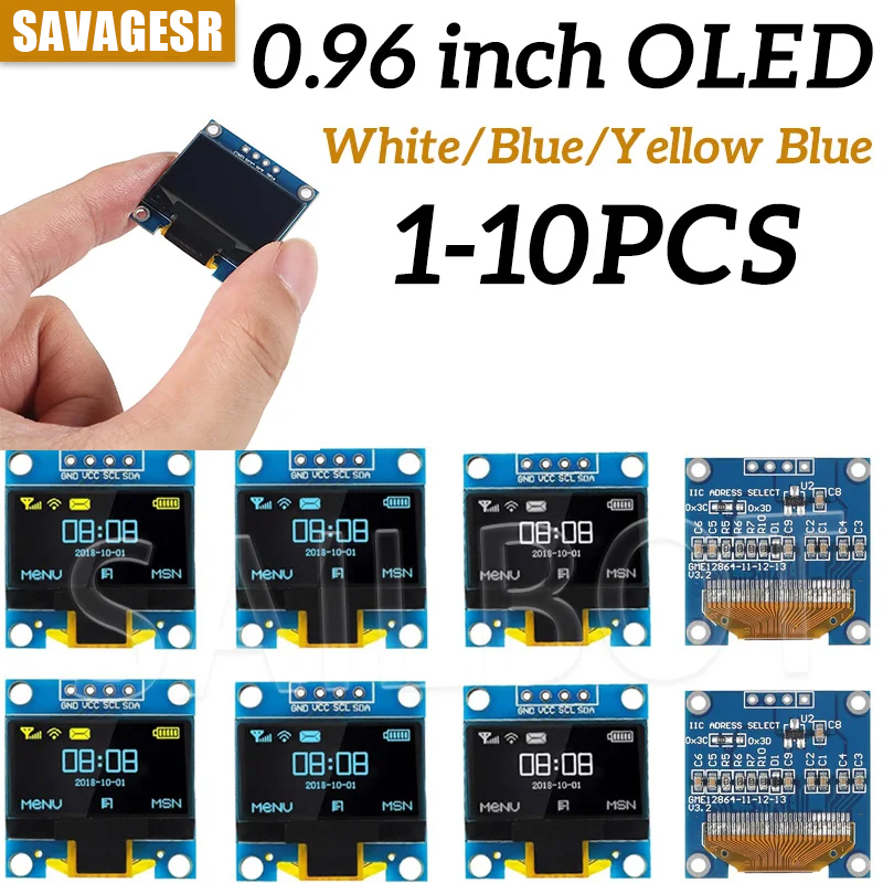 Home Automation Arduino - 1-10PCS 0.96 นิ้วโมดูลจอแสดงผล OLED I2C IIC
