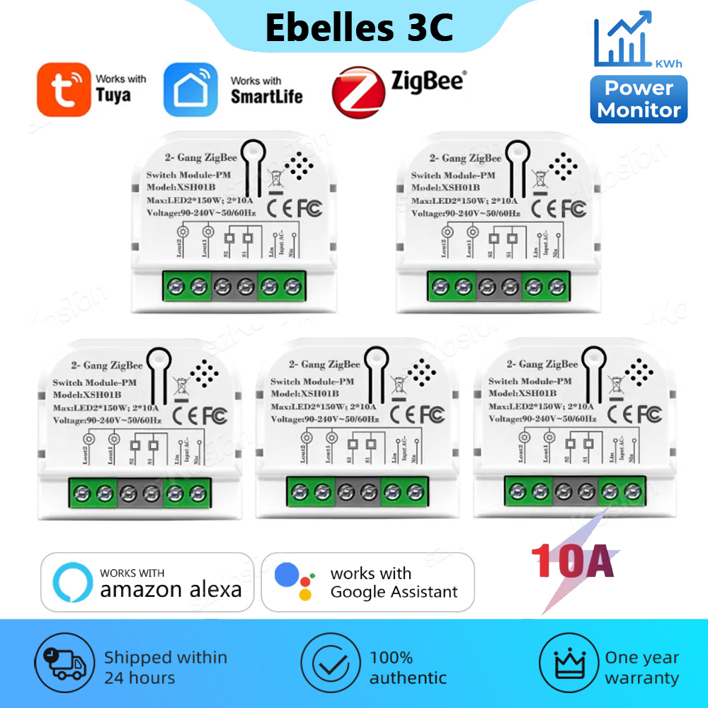 Home Automation Ideas - 1/2ช่อง10A Tuya สวิตช์อัจฉริยะโมดูลสวิตช์อัจฉริยะพร้อมจอภาพกำลังไฟ kWh รีเลย์ตัวจับเวลาสมาร์ทโฮมอัตโนมัติสำหรับ Alexa
