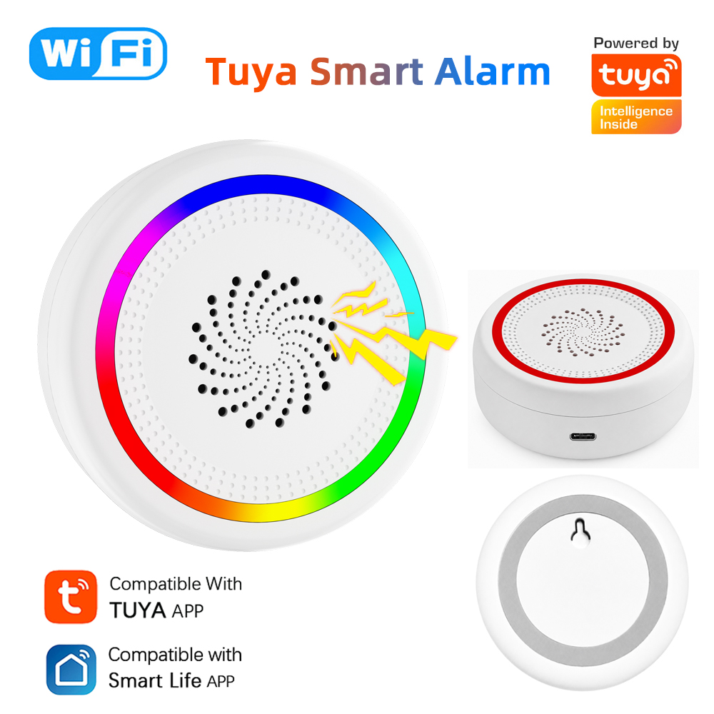 Home Automation Diy - ไซเรนอัจฉริยะ Tuya WiFi พร้อมเสียงและไฟเตือน ควบคุมผ่านแอป Smart