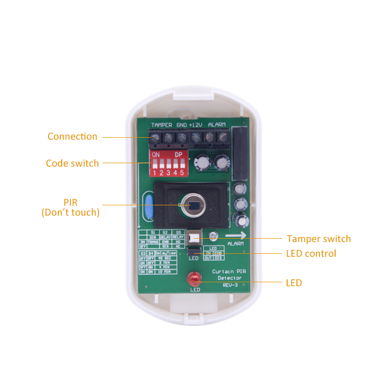 Motion Sensor Pir Wired - เซ็นเซอร์ตรวจจับการเคลื่อนไหวแบบอินฟราเรดแบบพาสซีฟสำหรับติดเพดานแบบมีสาย พร้อมเอาต์พุต NO/NC สำหรับระบบสัญญาณเตือนภัยกันขโมยในบ้านทุกประเภท