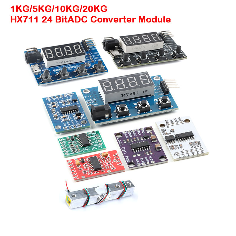 Home Automation Arduino - โหลดเซลล์ HX711 AD โมดูลเซ็นเซอร์น้ำหนักจอแสดงผลดิจิตอลเครื่องชั่งอิเล็กทรอนิกส์เซ็นเซอร์วัดแรงกดสำหรับอาร์ดูโน่