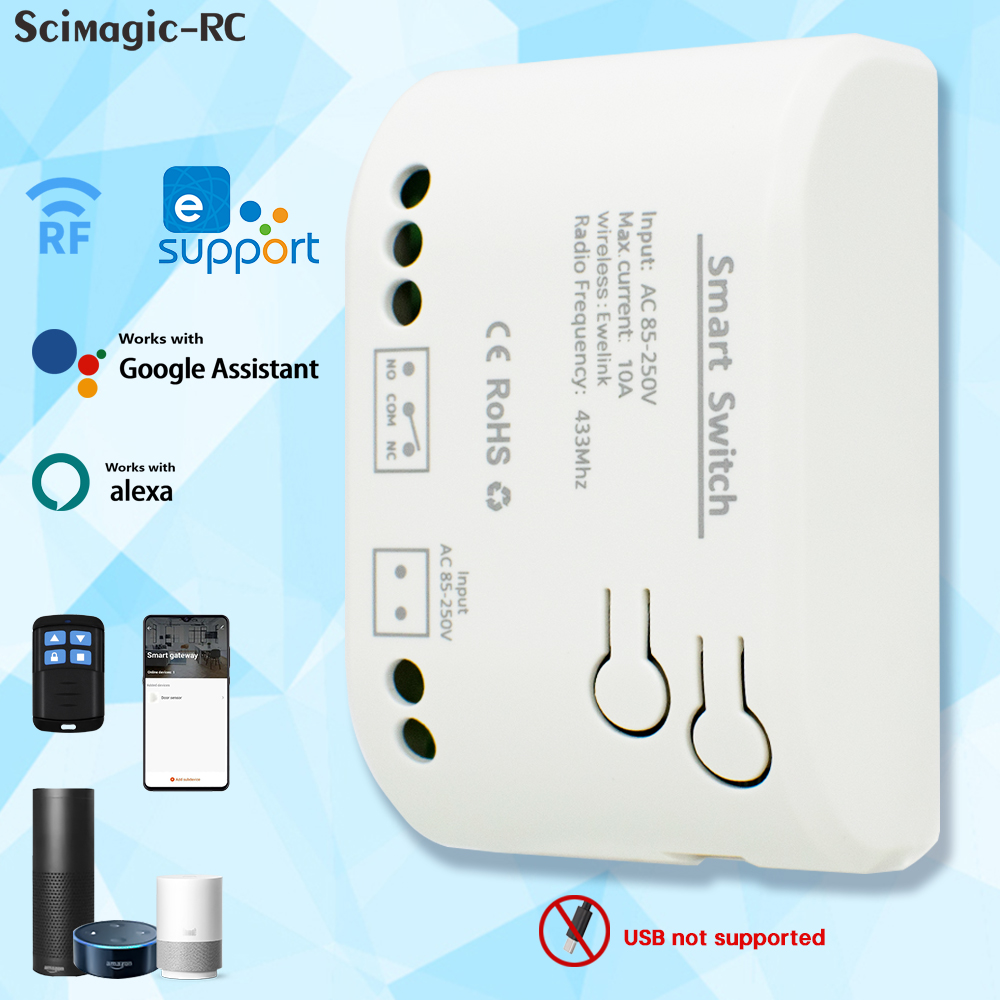 Home Automation Ideas - EWelink WiFi โมดูลรีเลย์สวิตช์เปิด-ปิดประตูโรงรถอัจฉริยะ ระบบบ้านอัตโนมัติ DC7-32V AC220V