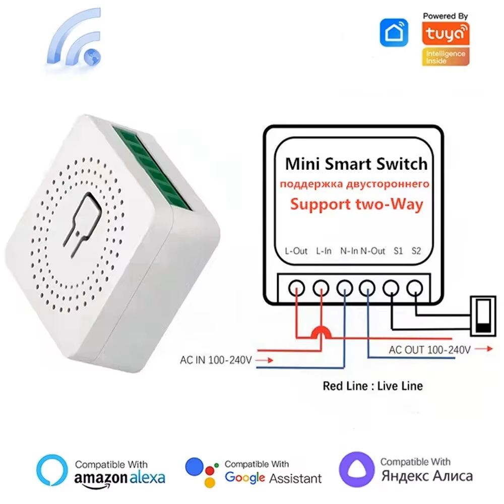 Home Automation Ideas - สวิตช์อัจฉริยะ WiFi 16A โมดูลสวิตช์ไฟ DIY แบบ