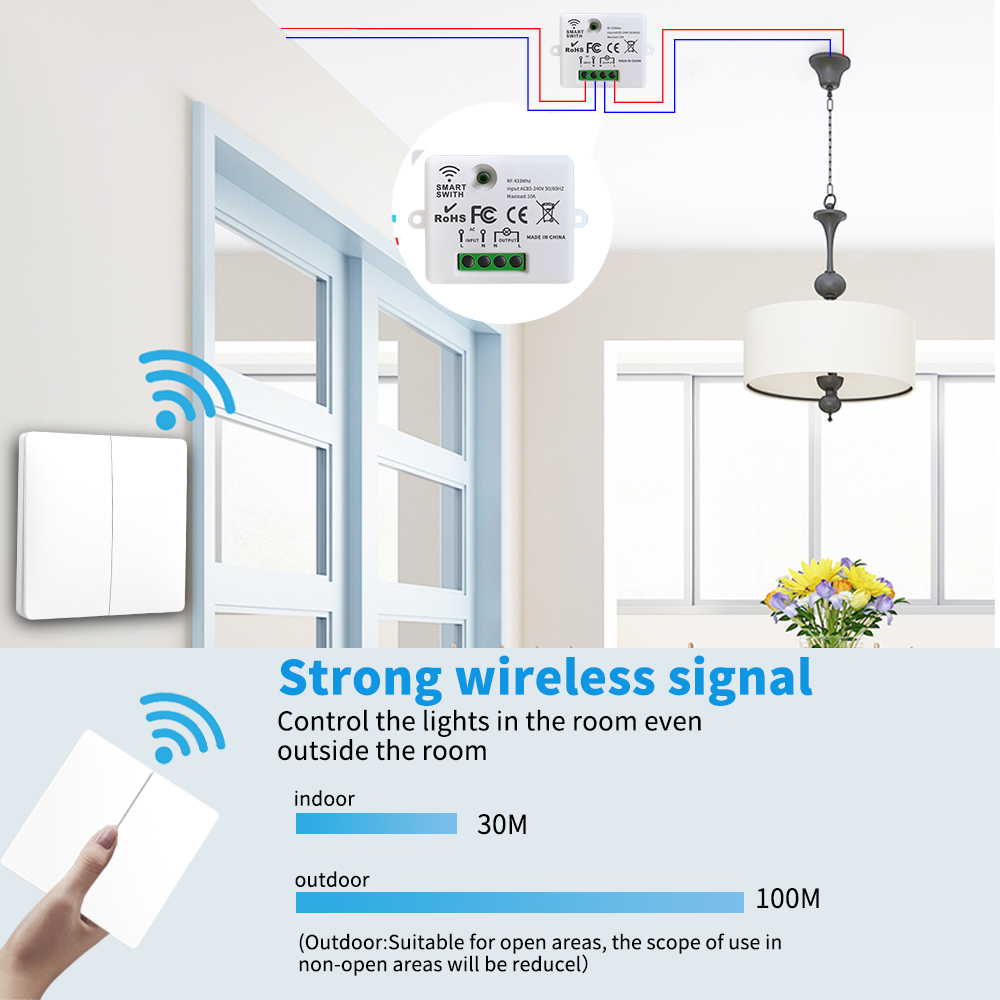 SIXWGH สวิทช์ไร้สายสมาร์ท RF43 - Home Automation Diy บทวิจารณ์และราคา