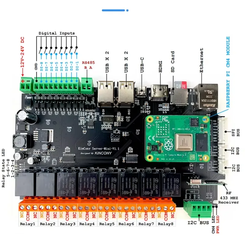 KinCony Raspberry Pi - เซิร์ฟเ - Home Automation Raspberry Pi บทวิจารณ์และราคา