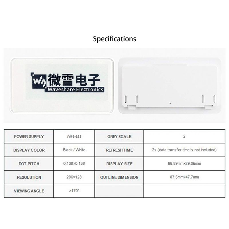 หน้าจอแสดงผลอิเล็กทรอนิกส์แบบไ - Display Epaper 2.9 บทวิจารณ์และราคา