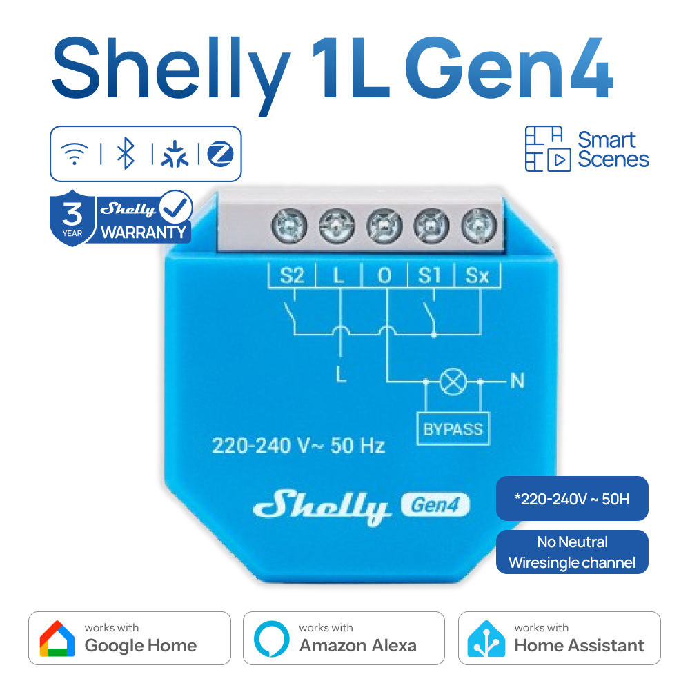 Shelly 1L Gen4 Zigbee สวิตช์อั - Shelly Relay Module บทวิจารณ์และราคา