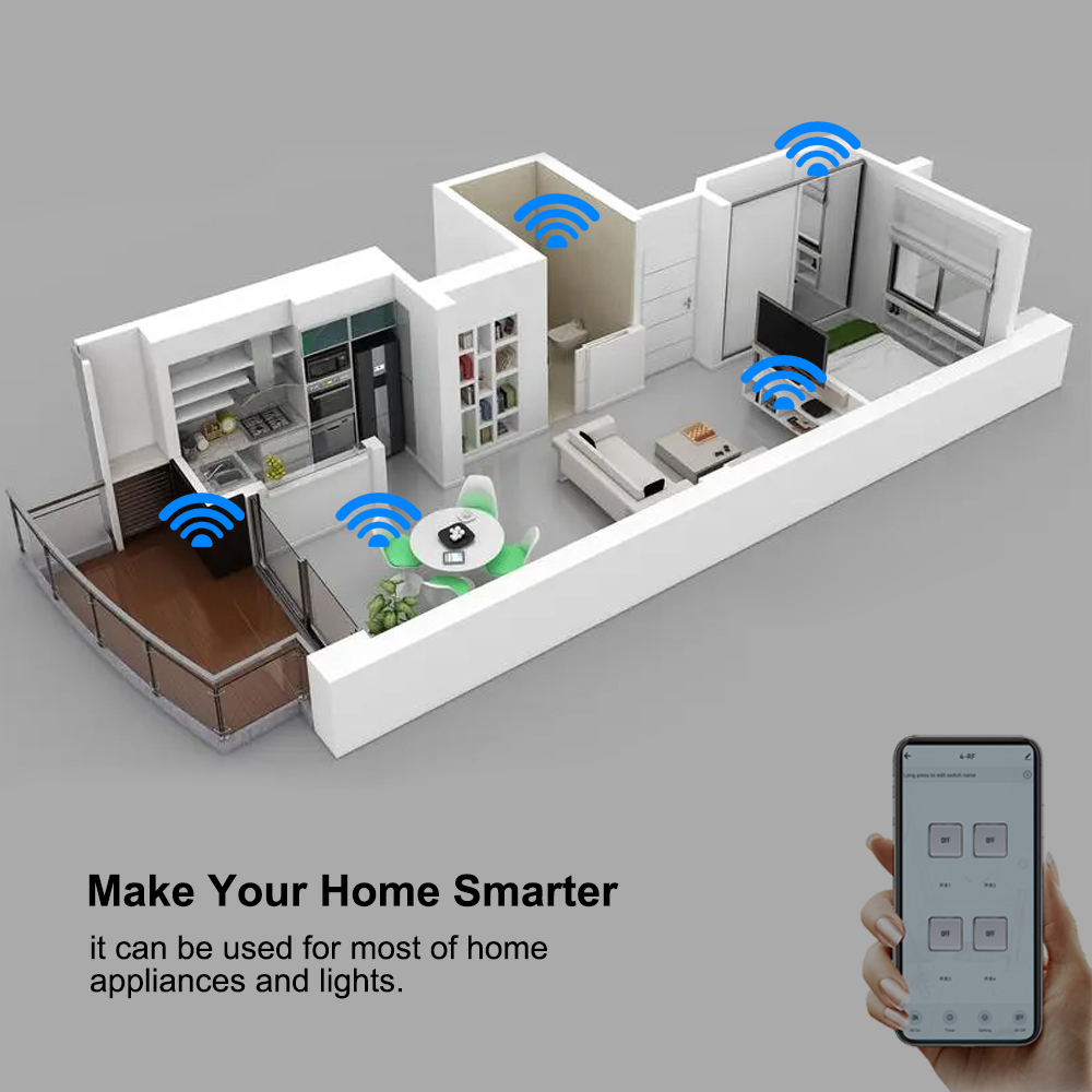 สมาร์ทสวิตช์ 4CH รีเลย์โมดูลระ - Home Automation Ideas บทวิจารณ์และราคา